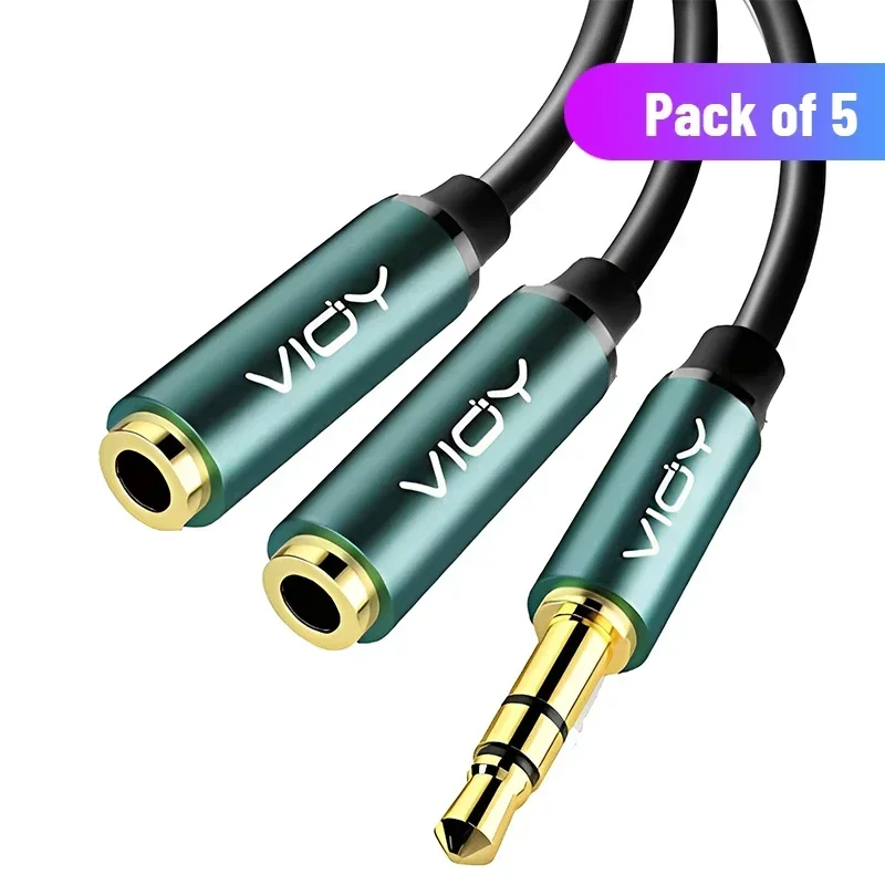 3.5mm Headphone Splitter – TRRS Female to Dual TRS Male Adapter