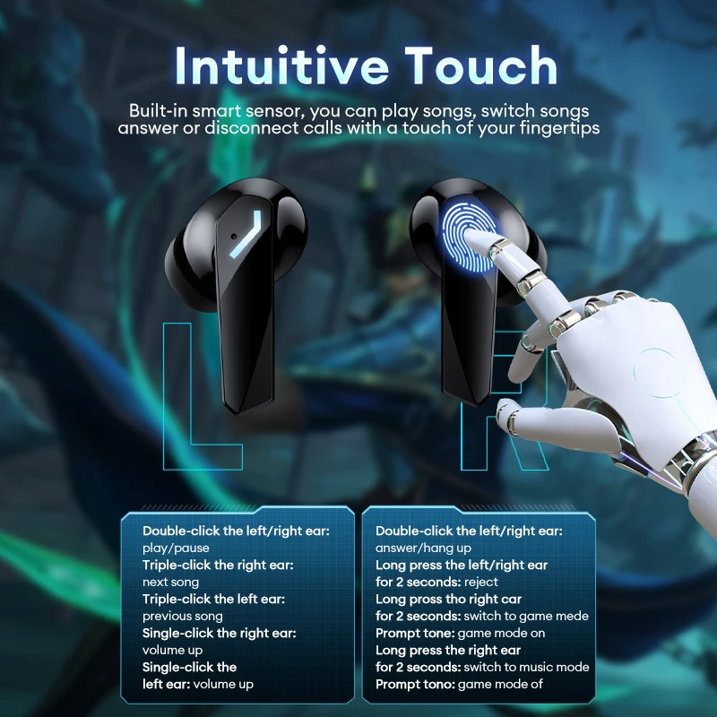 Lenovo GM2 Pro – Wireless Gaming Earbuds, Bluetooth, HiFi Sound