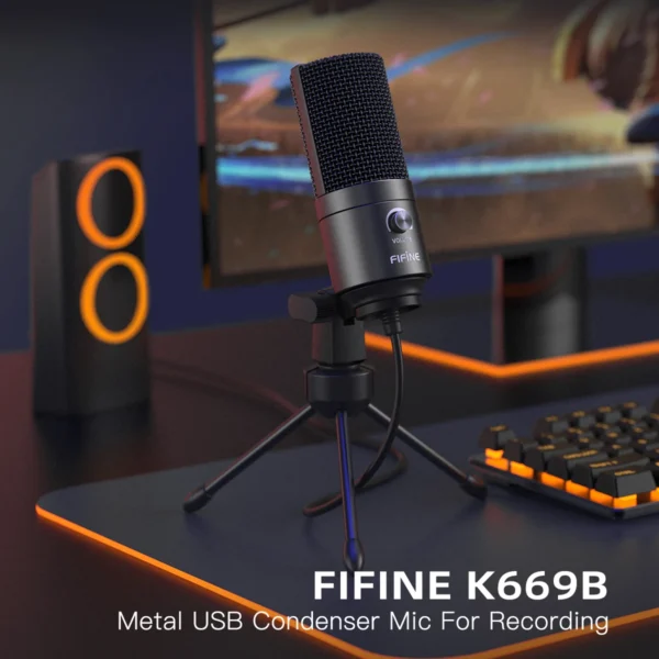 FIFINE K669 – USB Condenser Microphone with Gain Control