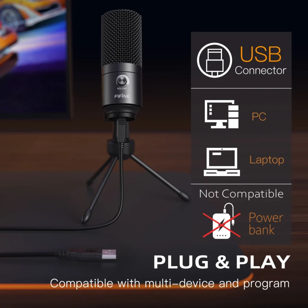 FIFINE K669 – USB Condenser Microphone with Gain Control