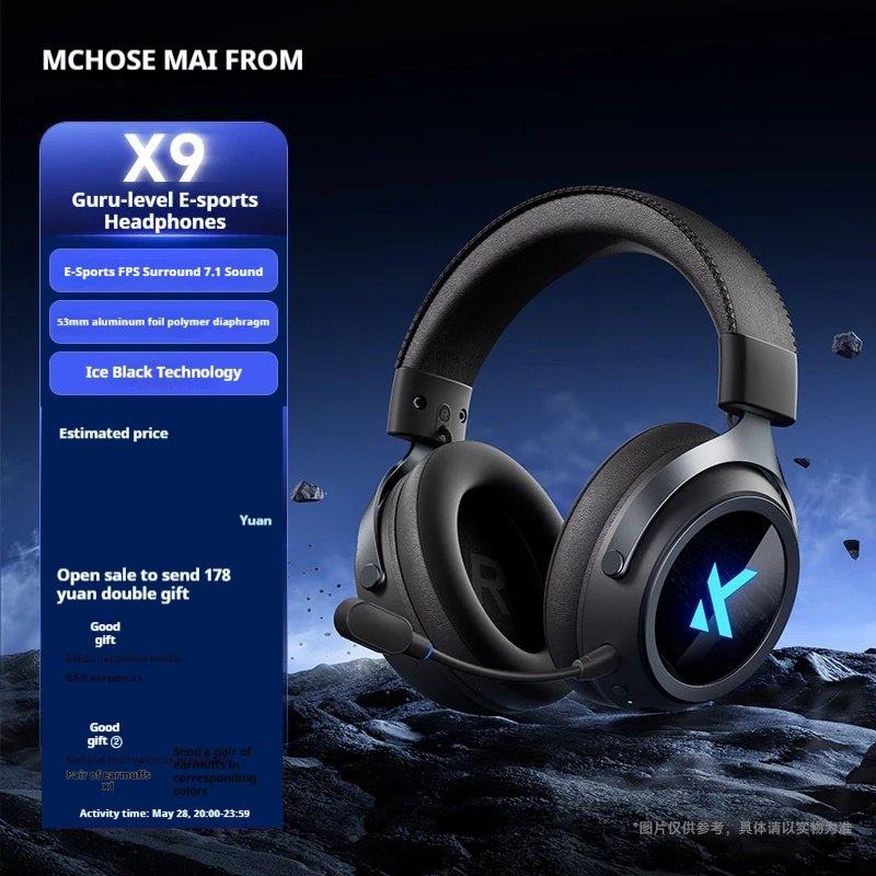 Mchose X9 – Wireless Gaming Headphones, 7.1 Surround, Mic