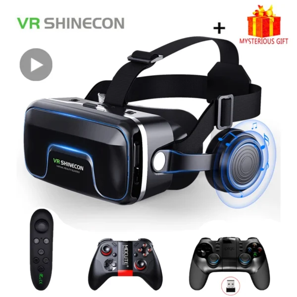 VR Shinecon 10.0 VR Helmet – 3D Glasses for Smartphone Gaming & Video