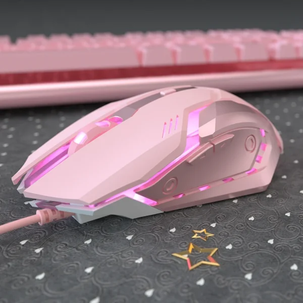 Mute Gaming Mouse – Cute RGB, Ergonomic Design for PC & Laptop