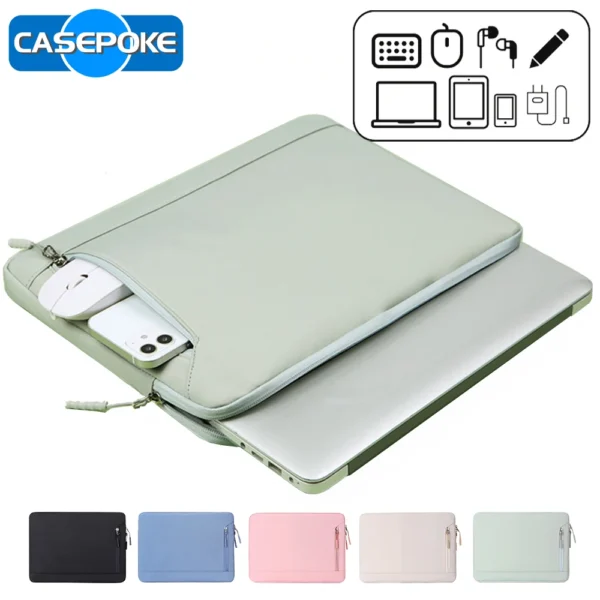 CASEPOKE Laptop Sleeve – Waterproof Notebook Bag 13.3/14.6/15.6" for MacBook, HP, Dell, Lenovo