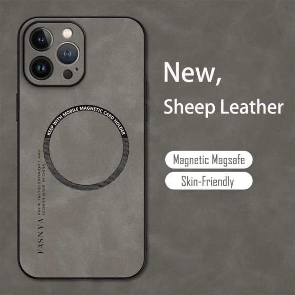 iPhone Sheepskin Leather Case – Magsafe Compatible, 11–15 Series