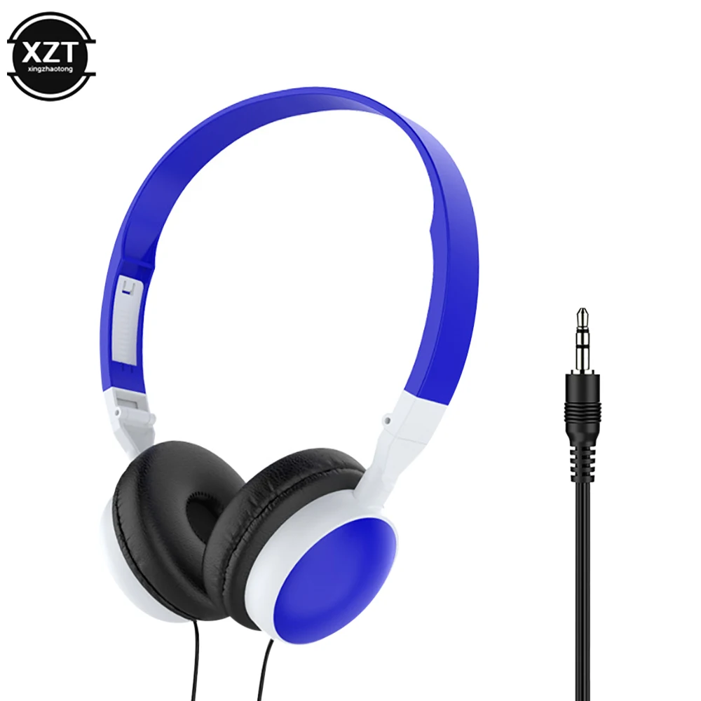 Foldable Stereo Headphones – Wired 3.5mm Headset for Sports & Mobile Devices
