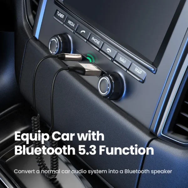 Bluetooth 5.3 Car Adapter – AUX 3.5mm, Music & Hands-Free Calls