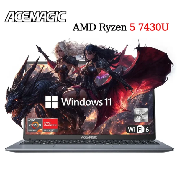 ACEMAGIC 15.6 FHD Laptop – AMD Ryzen 5 7430U, 16GB RAM, 512GB SSD