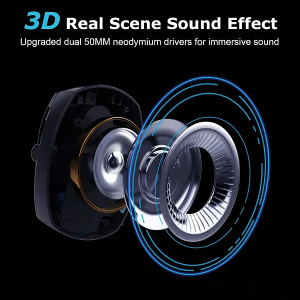 Wireless Gaming Headset – 3 Modes, Detachable Noise-Cancelling Mic