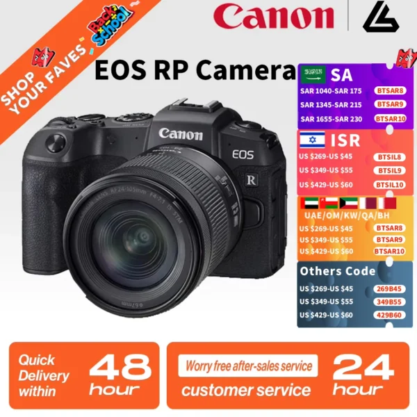 Canon EOS RP – Full-Frame Mirrorless 4K Camera (Body/24-105mm Lens)