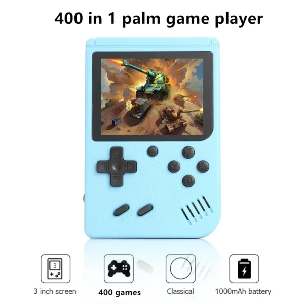 Mini Retro Game Console – 400 in 1, 3.0" Color Screen
