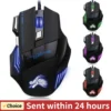 Ergonomic Gaming Mouse – Wired Optical 7-Button, RGB Backlit, 5500 DPI