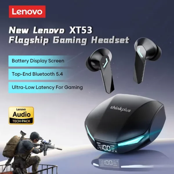 Lenovo XT53 TWS Earphones – Bluetooth 5.4, Waterproof, Gaming