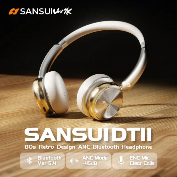 Sansui DT11 – ANC Wireless Headphones, Bluetooth 5.4, 50H Playtime