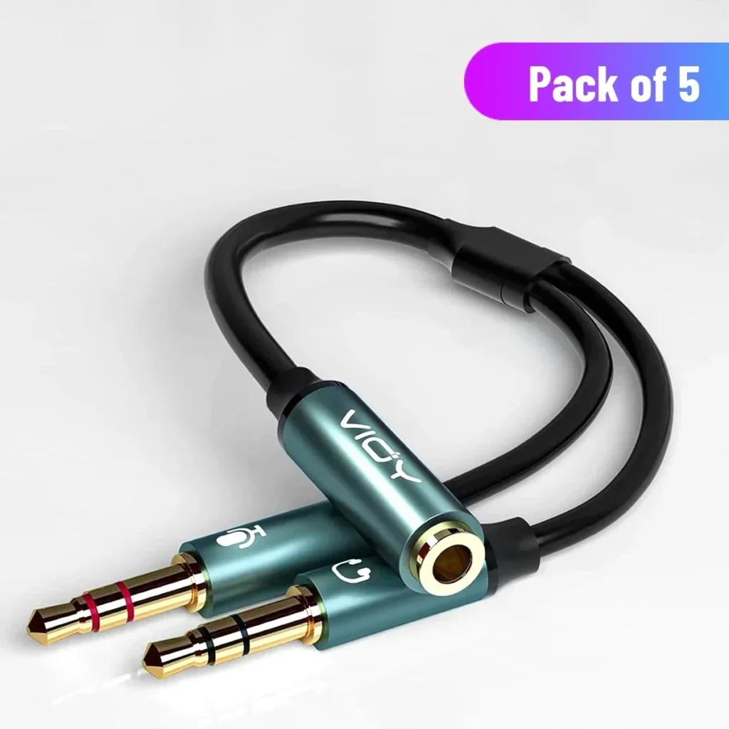 3.5mm Headphone Splitter – TRRS Female to Dual TRS Male Adapter