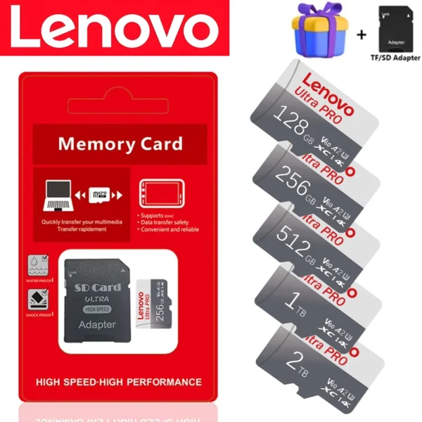 High-Speed Lenovo Micro SD Card – 128GB–2TB, U3, TF Storage for Phone & PC