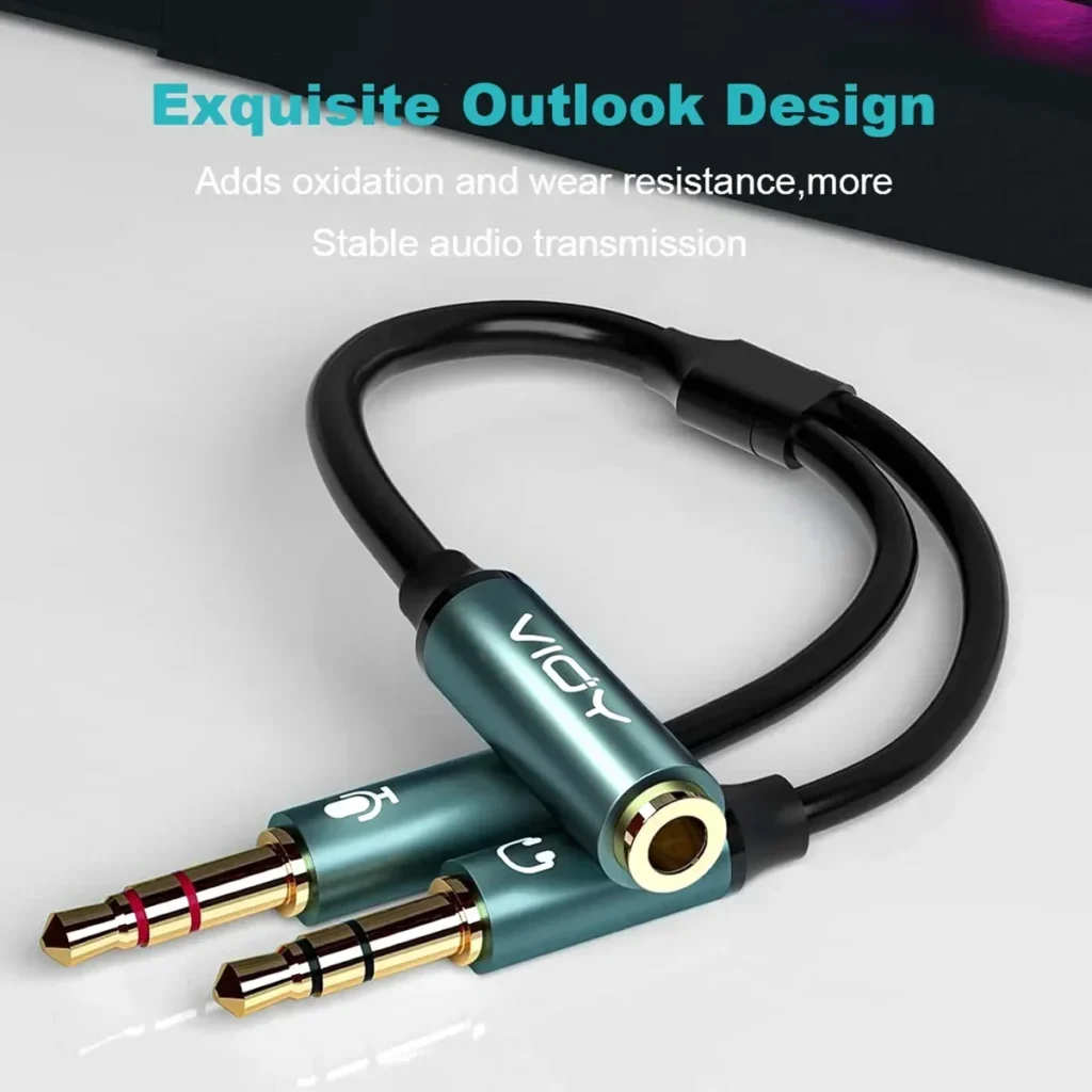 3.5mm Headphone Splitter – TRRS Female to Dual TRS Male Adapter