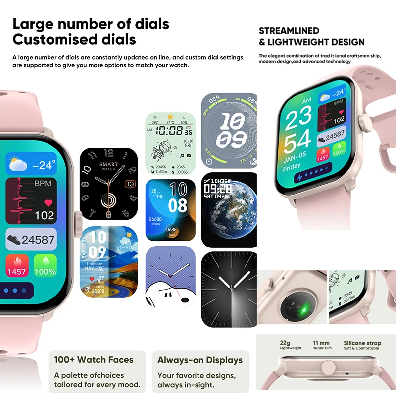 New Watch5 Smartwatch – AI Voice, Bluetooth Call, Blood Oxygen & Pressure Monitor