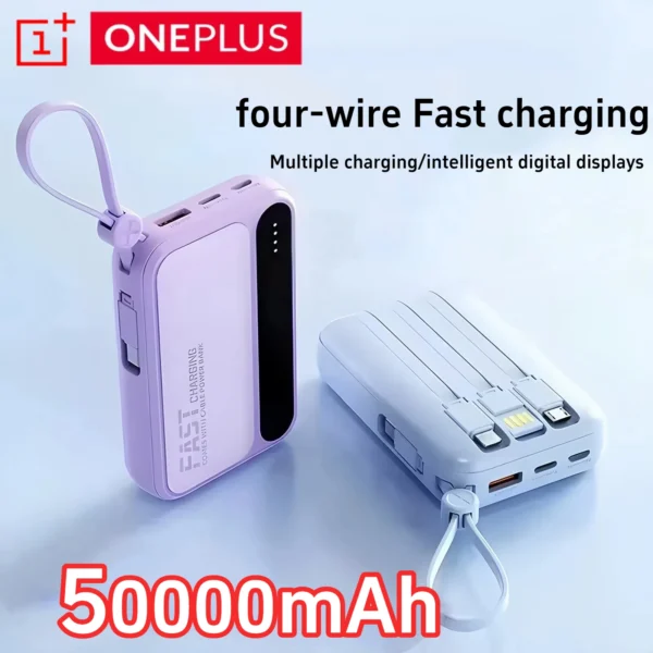 ONEPLUS Mini Power Bank – 10000mAh, Fast Charging, Built-in Cables