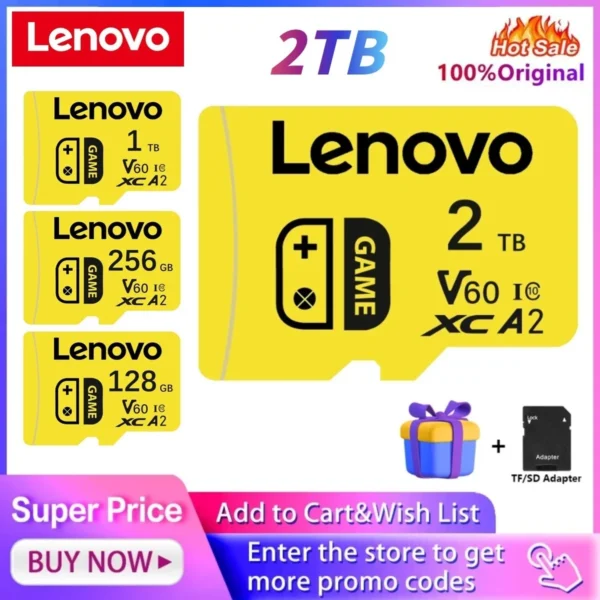 Lenovo 1TB/2TB SD Memory Card – Micro TF, Class 10, 4K Support