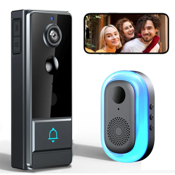 WiFi Security Doorbell with Live Video Alerts