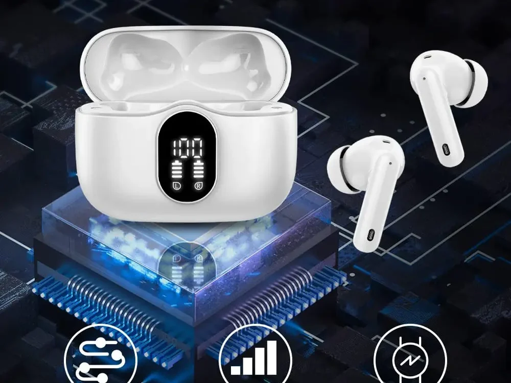 Bluetooth 5.3 Earbuds – ENC Mics, LED Display, 36H Playtime