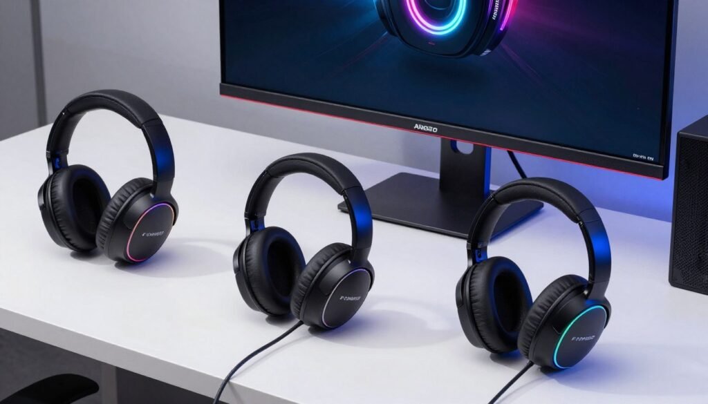 Best wireless gaming headsets 2026 displayed on gaming desk setup