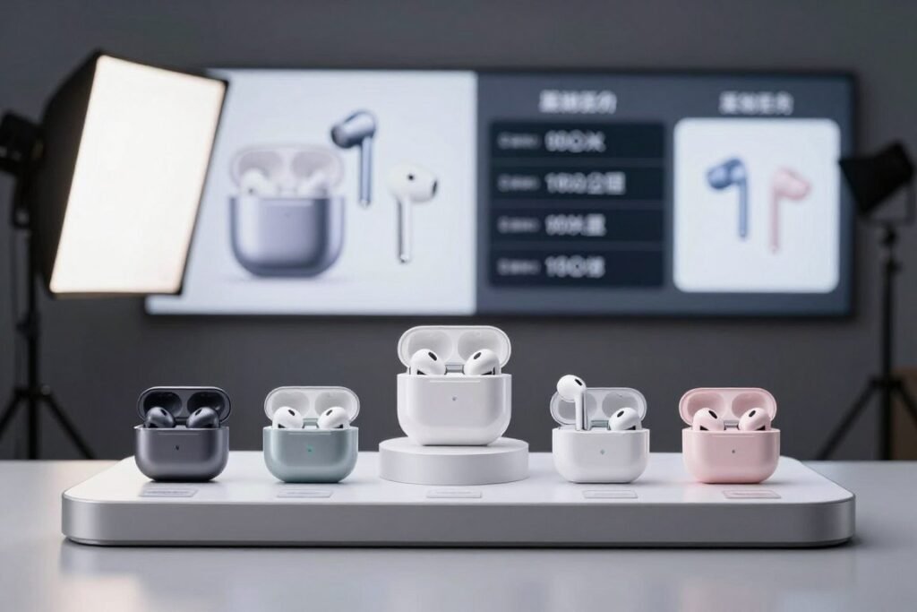 Collection of top wireless noise cancelling earbuds compared side by side
