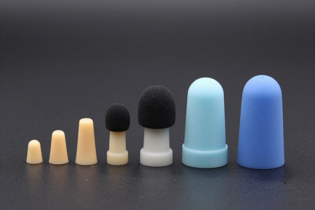 Comparison of different ear tip sizes and styles