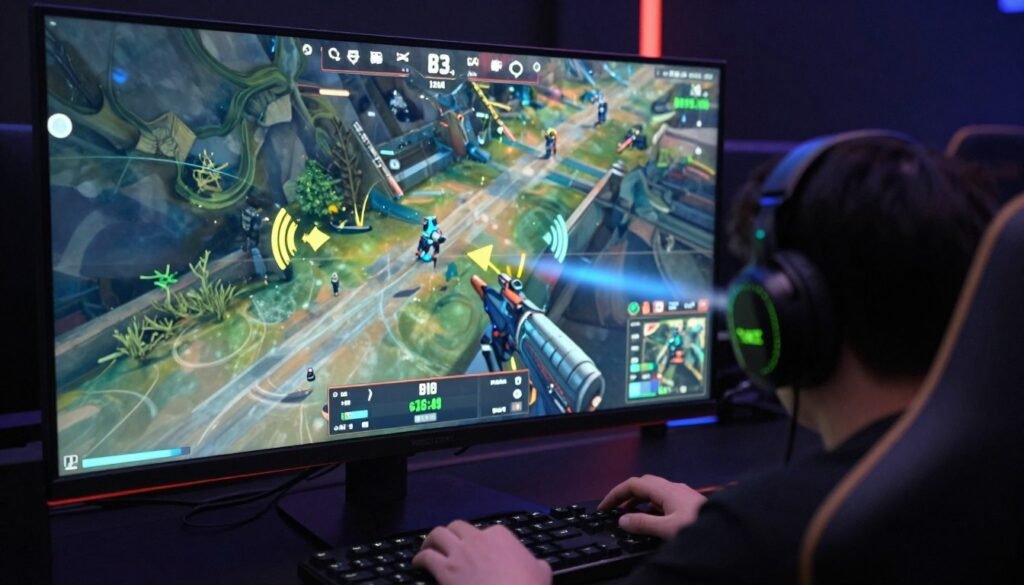 Competitive gaming audio visualization with Razer BlackShark V2 Pro