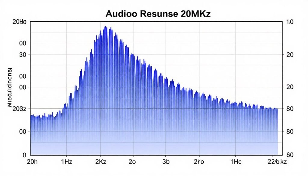 Frequency response graph showing audio range