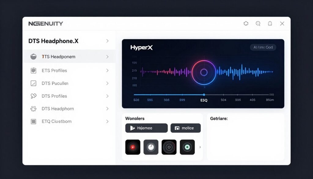 HyperX NGENUITY software interface showing audio customization