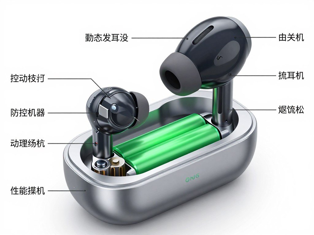 Internal view of wireless earbud showing driver and acoustic chamber