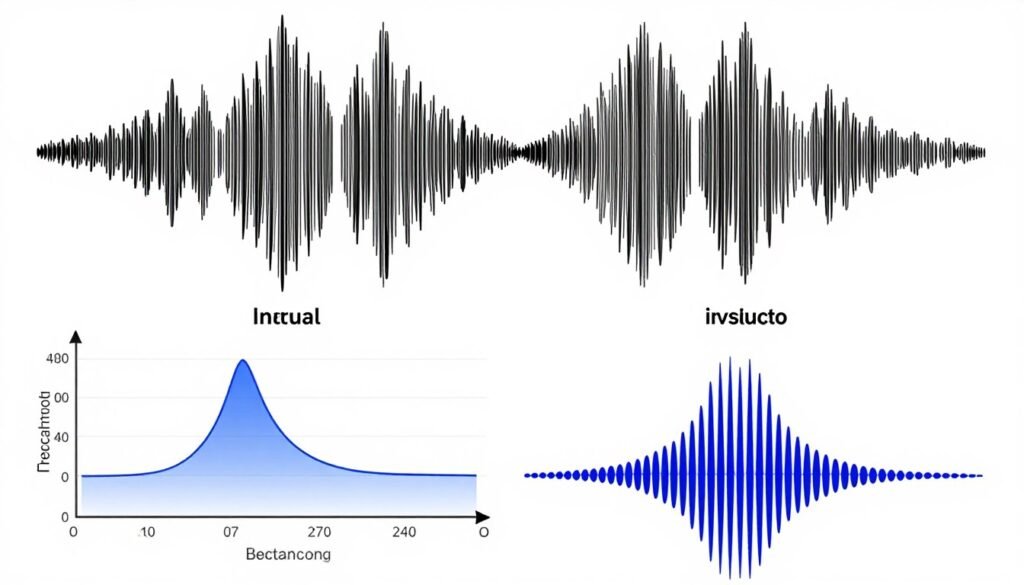 Visual representation of sound wave interference and cancellation
