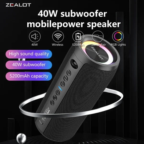 ZEALOT S51 Pro 40W Waterproof Bluetooth Speaker Free Shipping