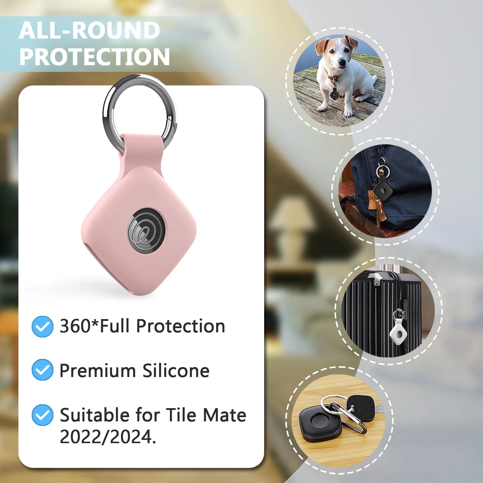 Silicone Protective Case for Tile Mate with Keychain Image 4