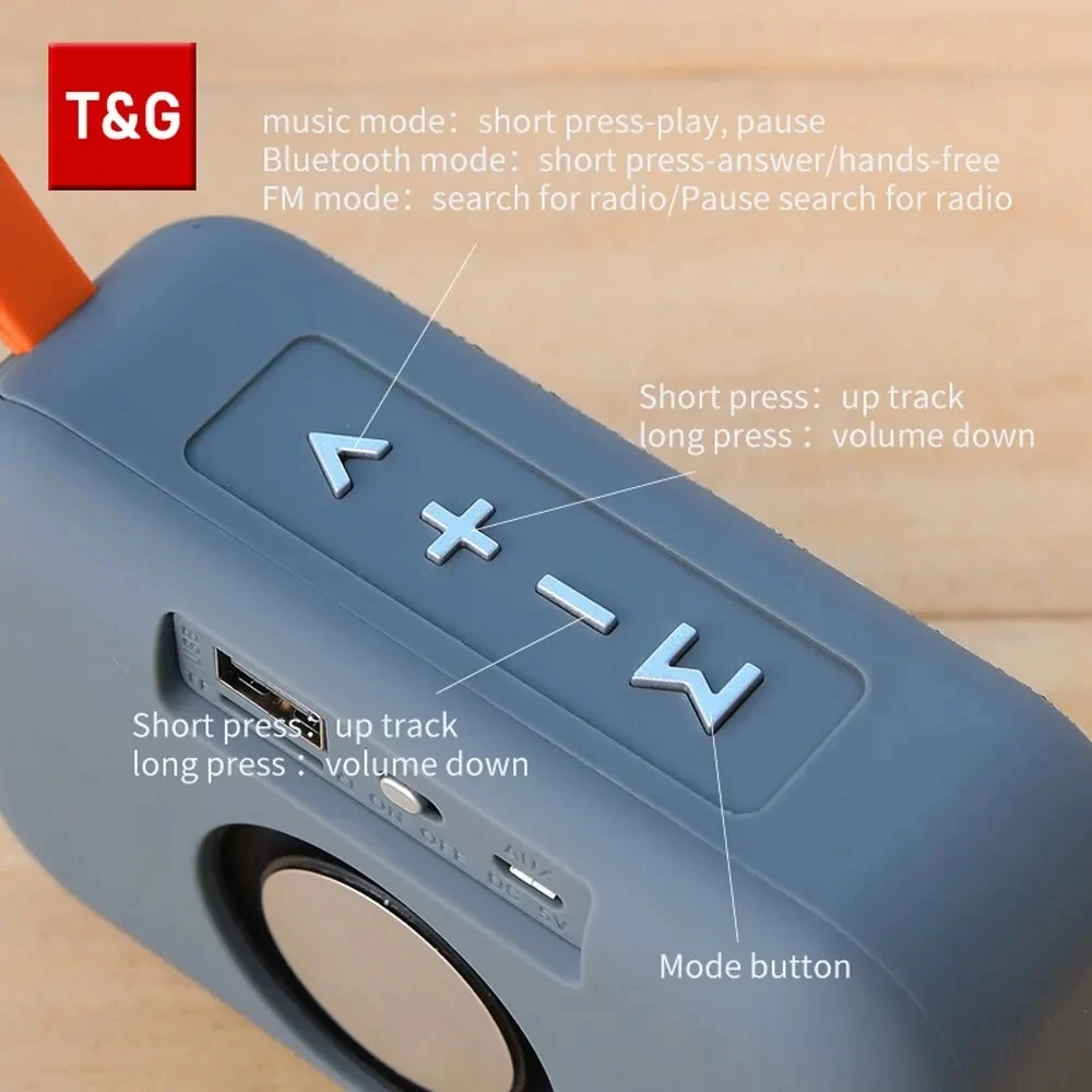 T&G TG506 Mini Portable Bluetooth Speaker – With FM Radio Image 3
