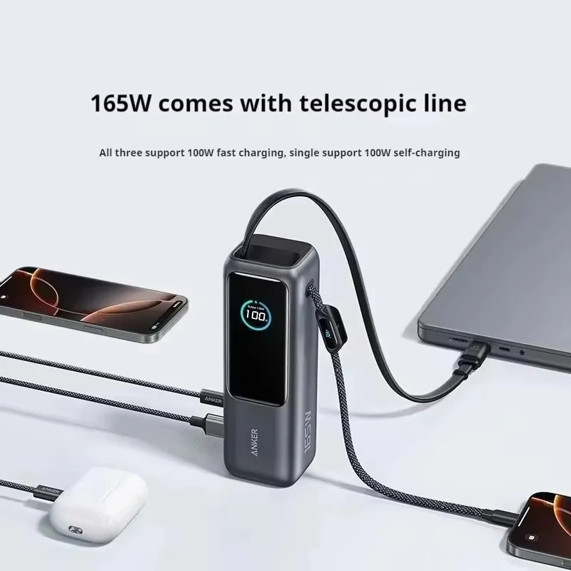 Anker Zolo 25000mAh Power Bank – 165W Fast Charging with Built In Retractable Cables Image 4