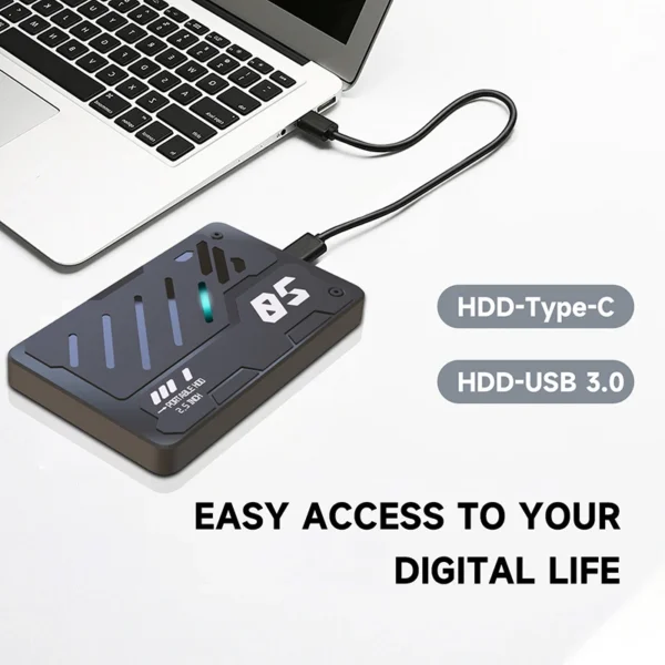 Portable External Hard Drive USB 3 0 Type C – RGB Mecha Style Storage Drive