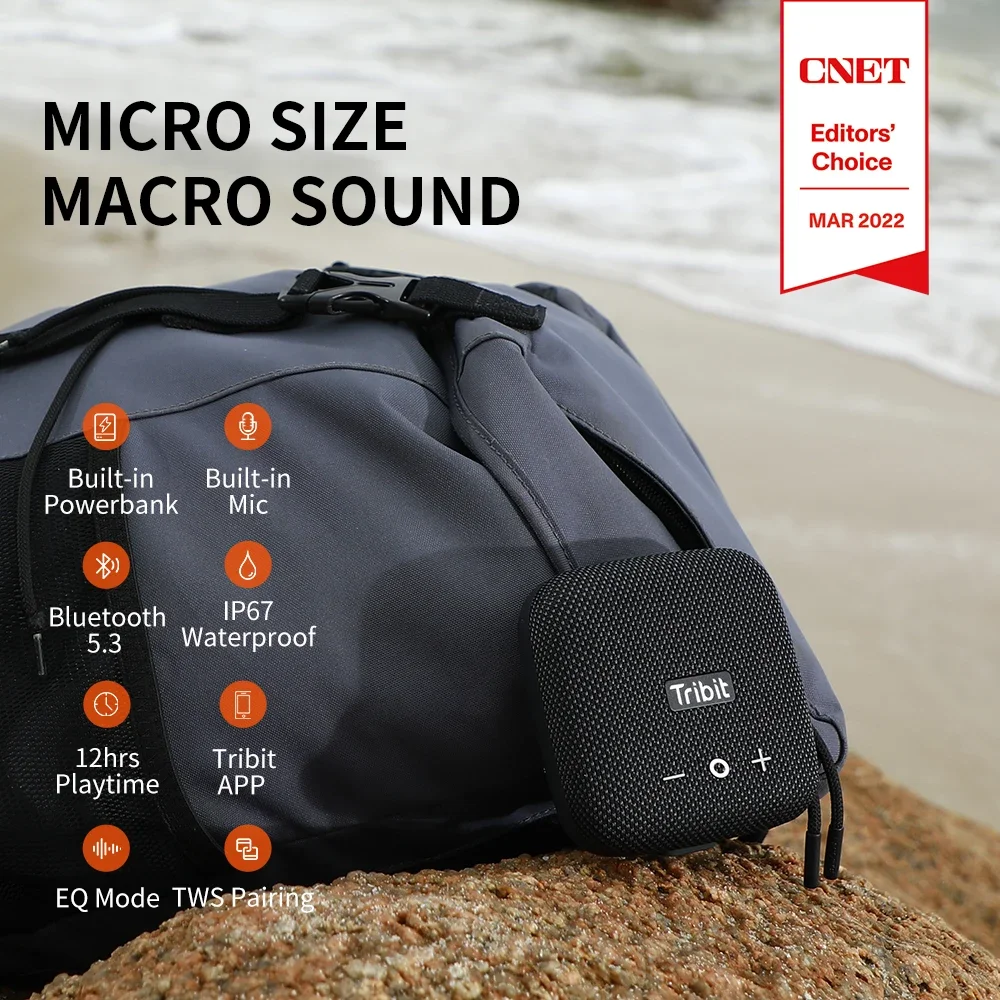 Tribit StormBox Micro 2 Portable Bluetooth Speaker – 10W Deep Bass, IP67 Waterproof