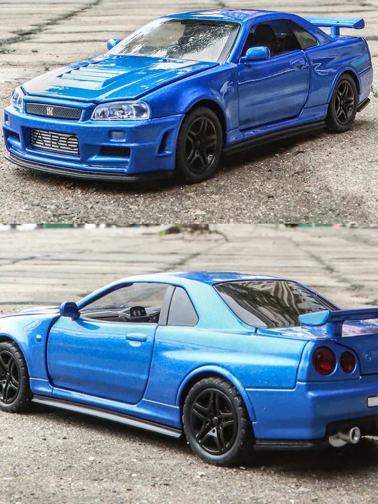 1:32 GTR R34 Diecast Model Car – Sound & Light Collectible Image 3