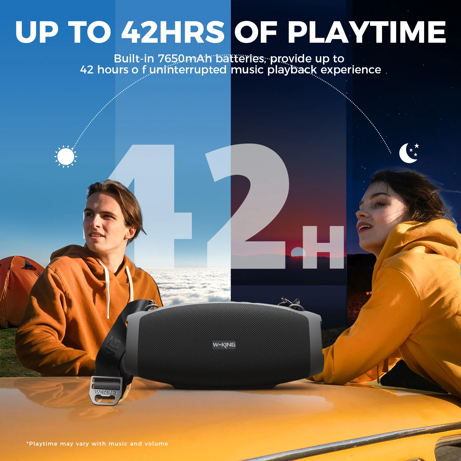W KING X10 Bluetooth Speaker – 120W Max Powerful Outdoor Party Speaker Image 4