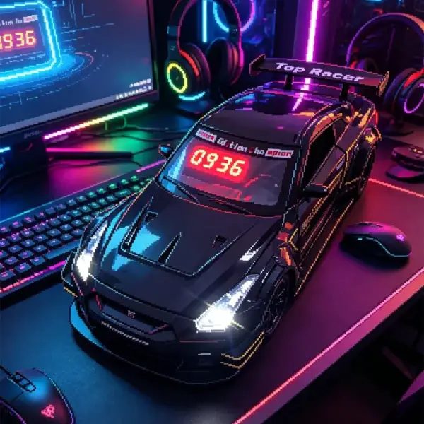 Remote Control HyperCar Alarm Clock – Engine Sound, Mist Spray & LED Effects