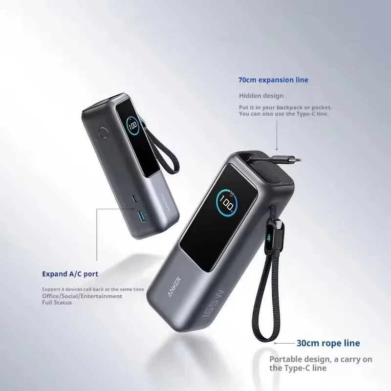 Anker Zolo 25000mAh Power Bank – 165W Fast Charging with Built In Retractable Cables Image 3